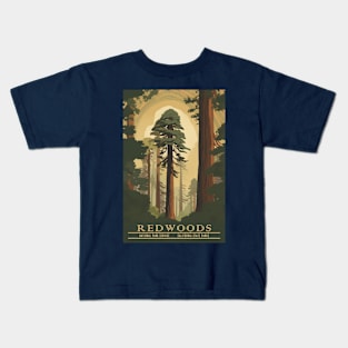 Redwood National Park Vintage Travel Poster Kids T-Shirt